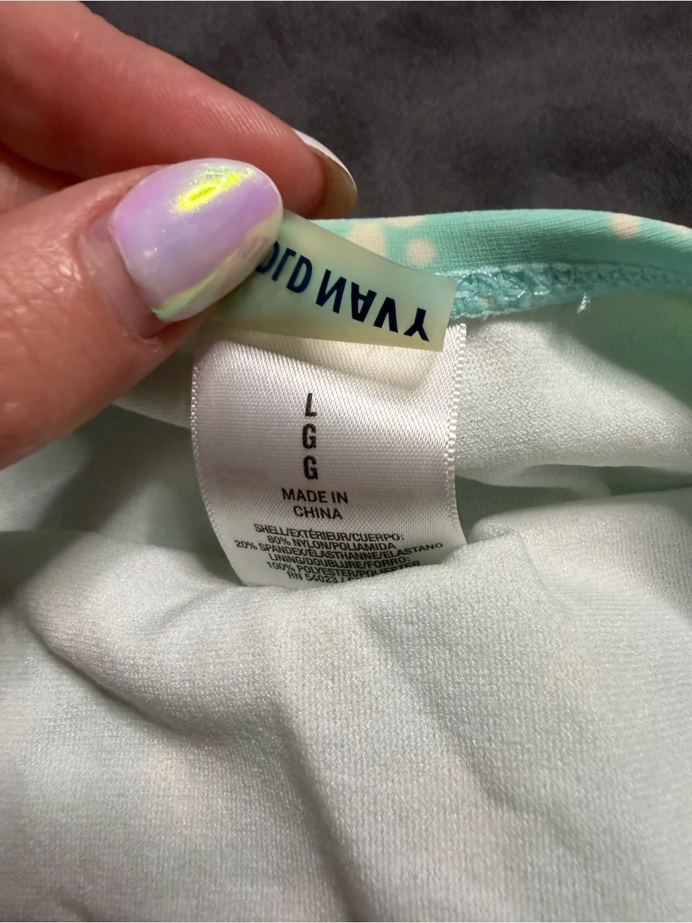 Old Navy Mint Green One-Piece Swimsuit with Navy Halter Tie